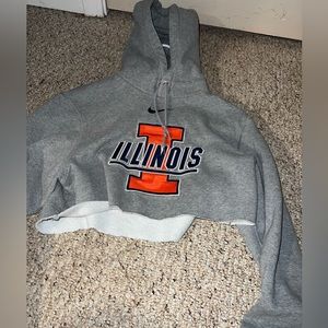 Cute state of Illinois cropped hoodie